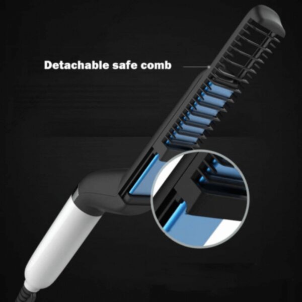 Electric Hair Straightener Brush,Men Quick Beard Straightener Styler Comb,Hair Straightening,Curly Hair Straightening Comb,Side Hair Detangling,Multifunctional Hair Curling Curler - Image 5