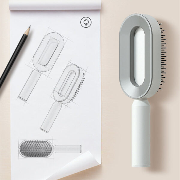 Self Cleaning Hair Brush For Women One-key Cleaning Hair Loss Airbag Massage Scalp Comb Anti-Static Hairbrush - Image 5