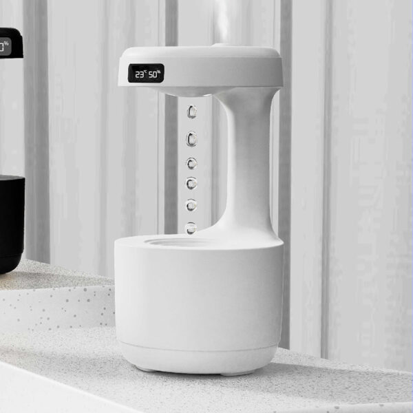 Bedroom Anti-Gravity Humidifier With Clock Water Drop Backflow Aroma Diffuser Large Capacity Office Bedroom Mute Heavy Fog Household Sprayer - Image 4