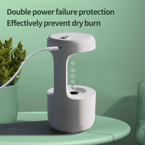 Bedroom Anti-Gravity Humidifier With Clock Water Drop Backflow Aroma Diffuser Large Capacity Office Bedroom Mute Heavy Fog Household Sprayer - Image 9