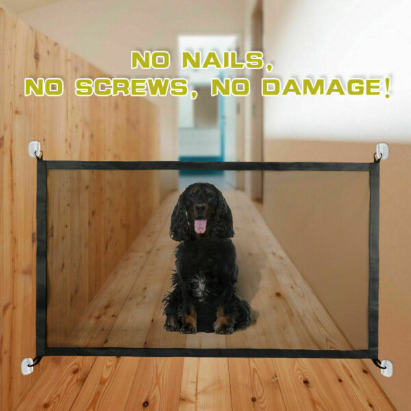Pets Dog Cat Baby Safety Gate Mesh Fence Magic Portable Guard Net Stairs Doors - Image 7