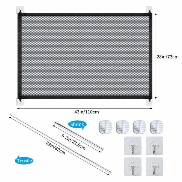 Pets Dog Cat Baby Safety Gate Mesh Fence Magic Portable Guard Net Stairs Doors - Image 10