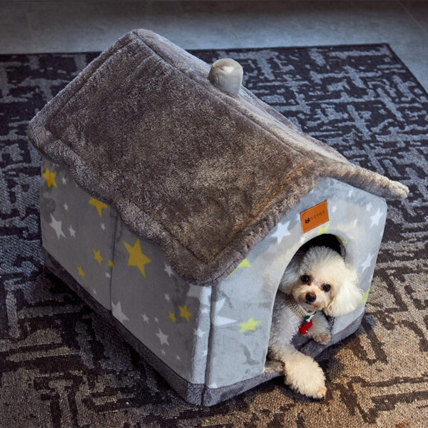 Foldable Dog House Pet Cat Bed Winter Dog Villa Sleep Kennel Removable Nest Warm Enclosed Cave Sofa Pets Supplies - Image 6