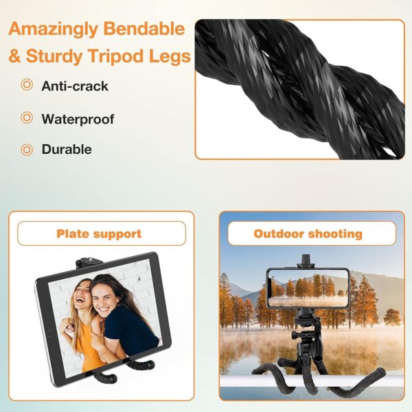 Flexible Phone Tripod Selfie Stick, Octopus Camera Tripod Travel Tripod Flexible Legs For  Android Camera Stick Video Recording Vlog - Image 4