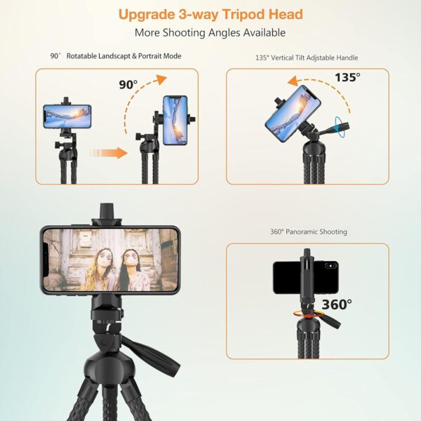 Flexible Phone Tripod Selfie Stick, Octopus Camera Tripod Travel Tripod Flexible Legs For  Android Camera Stick Video Recording Vlog - Image 3