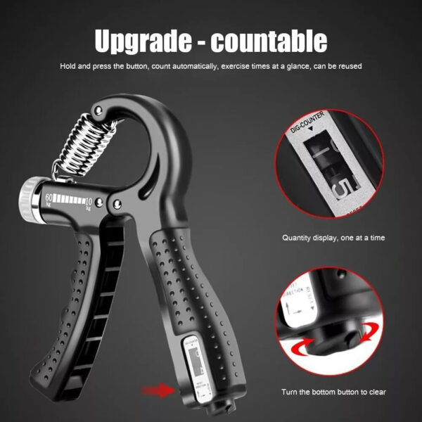 Single Pack Professional Hand Grip Strength Trainer, Carbon Fiber Foam Arm Muscle Finger Rehabilitation Fitness Equipment Hand Grip Strength Power Trainer Gripper Strengthener Adjustable Gym Exerciser - Image 3